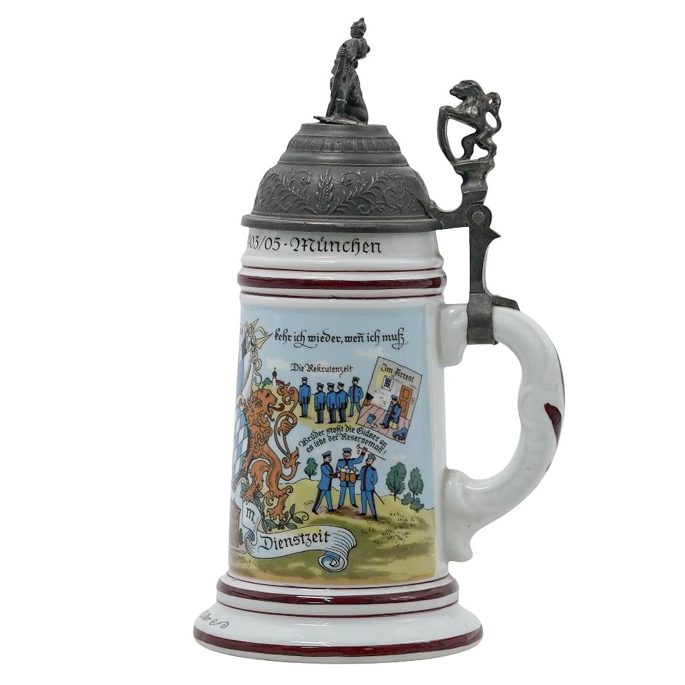 German Regimental 11 Infantry Munich Porcelain Lithophane Stein (1 of 7)