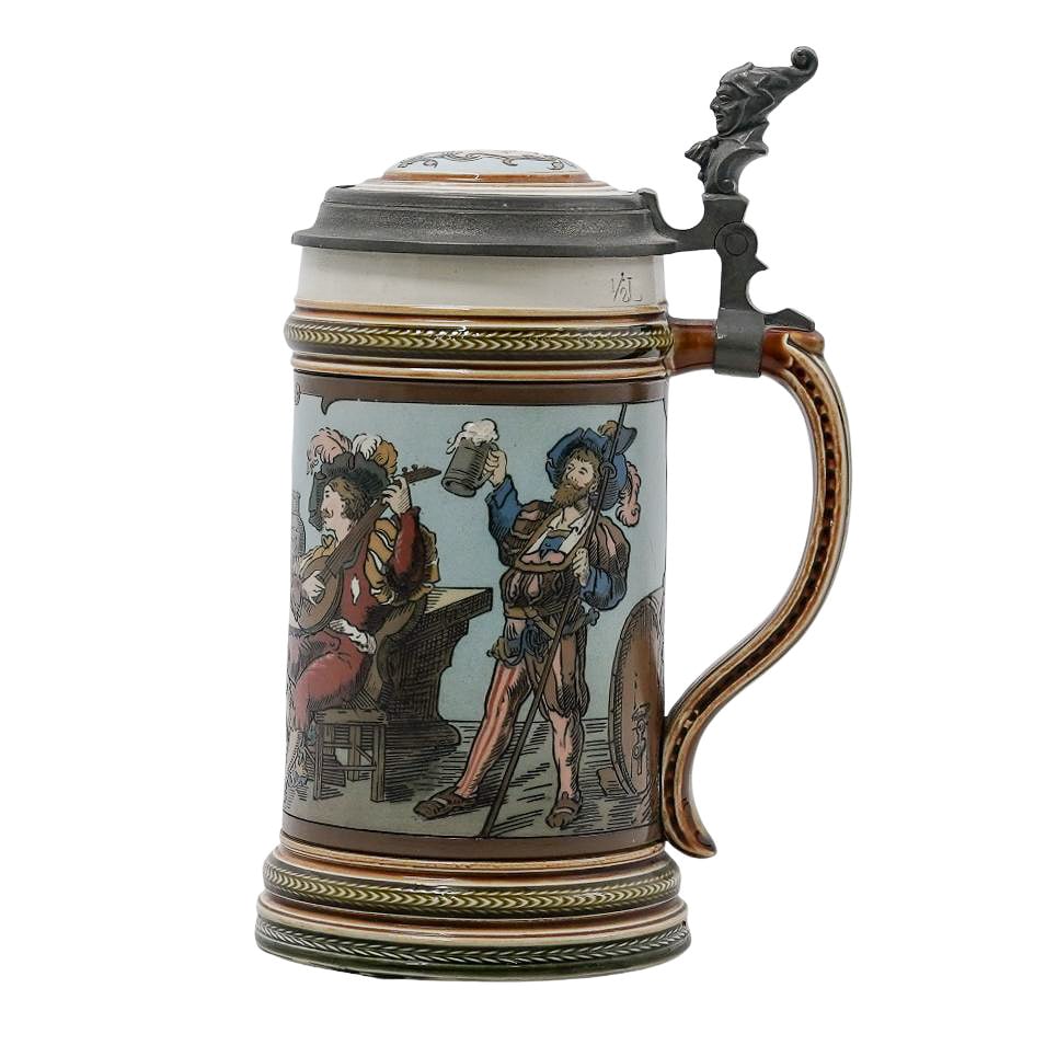 Mettlach "Landsknechte" 2231 Stoneware Stein (1 of 7)