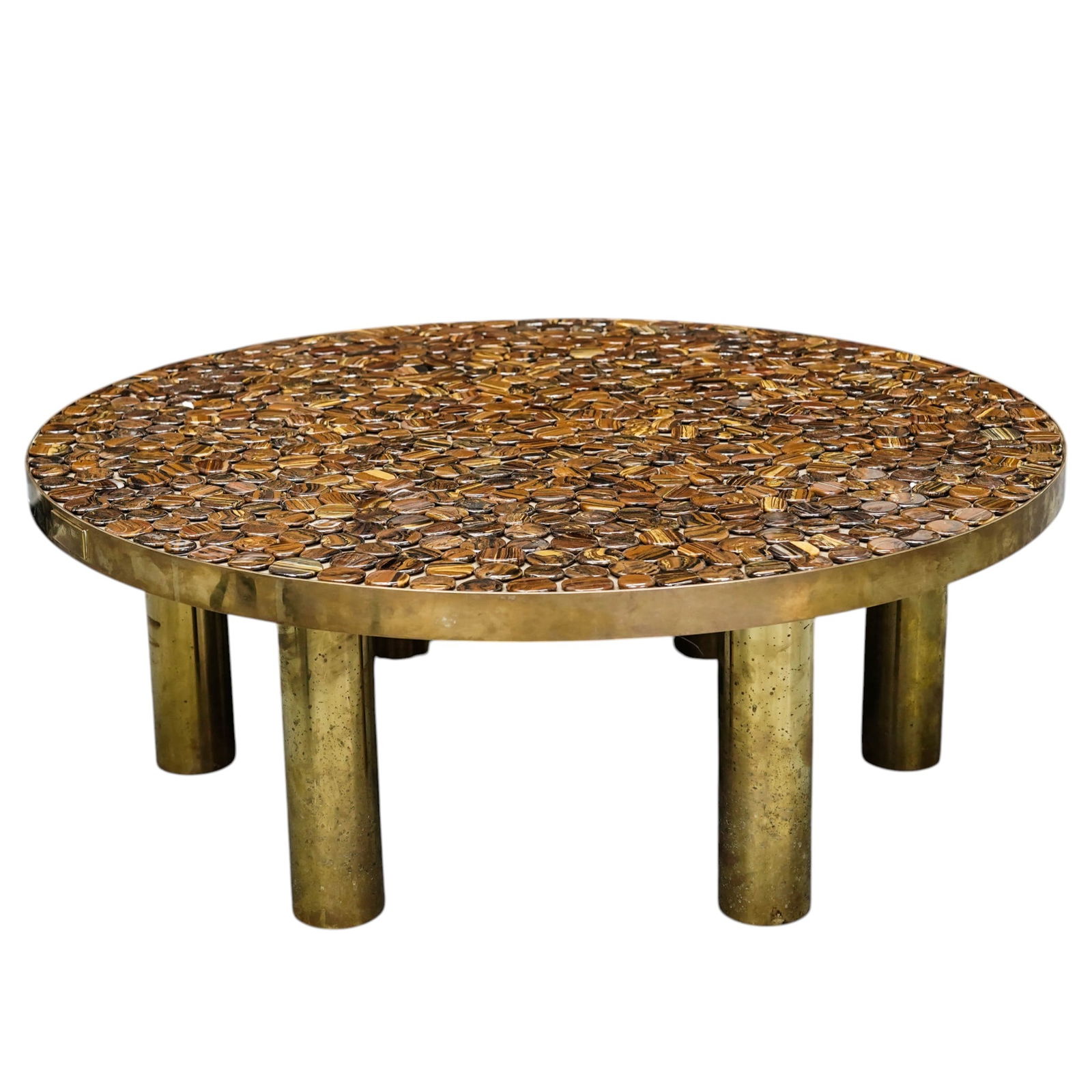 Georges Mathias Brass and Tigers Eye Coffee Table (1 of 5)