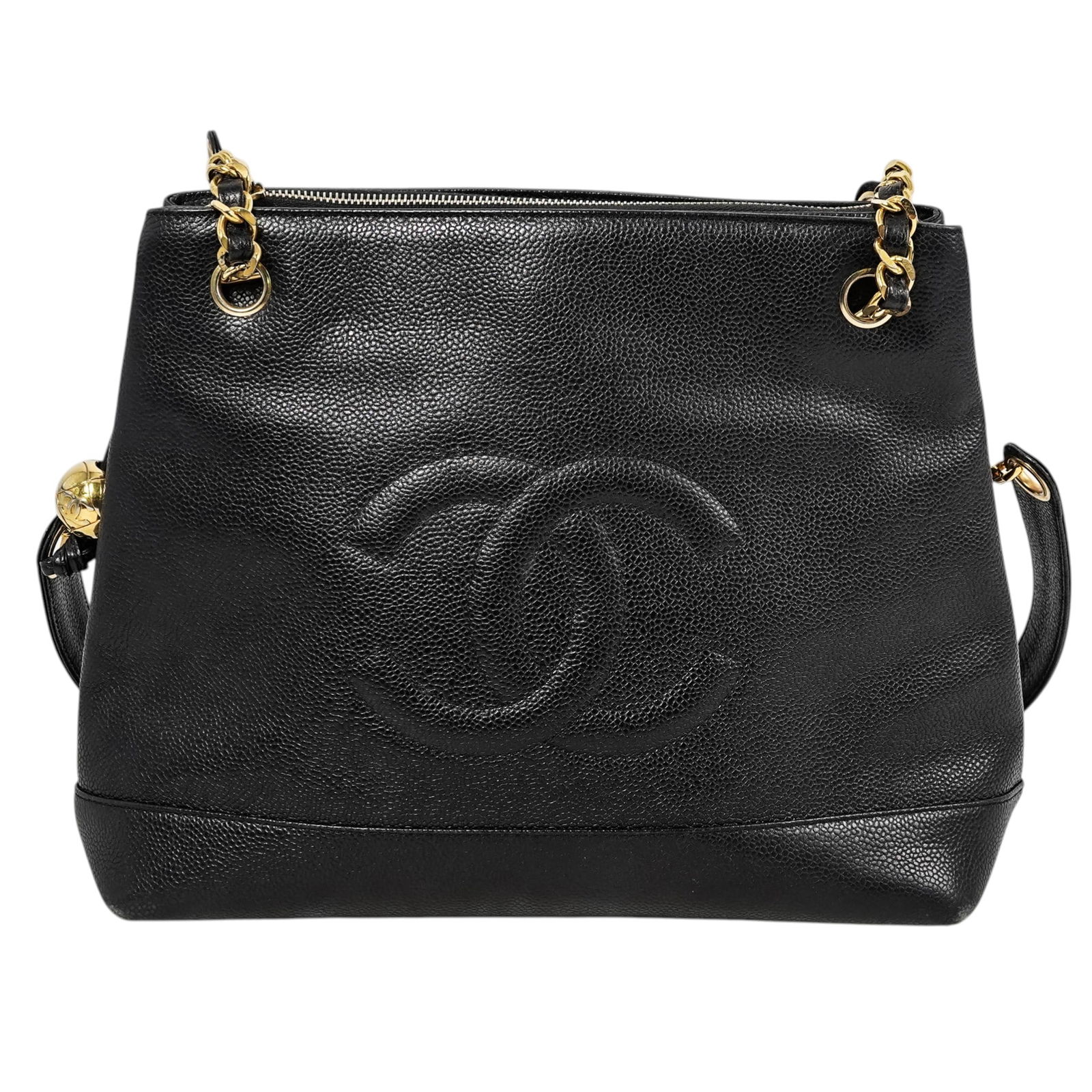 Channel Caviar Skin Chain Shoulder Bag: Channel Caviar Skin Chain Shoulder Bag 1994-1996. French This authentic vintage Chanel shoulder bag, dating to the iconic 1994–1996 Karl Lagerfeld era (Serial No. 3589661), is crafted from durable,