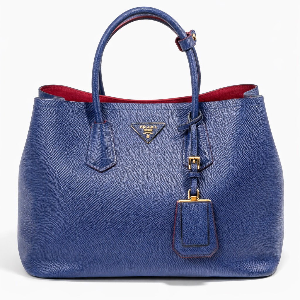 Prada Cuir Double Royal Blue Saffiano Leather Bag (1 of 6)