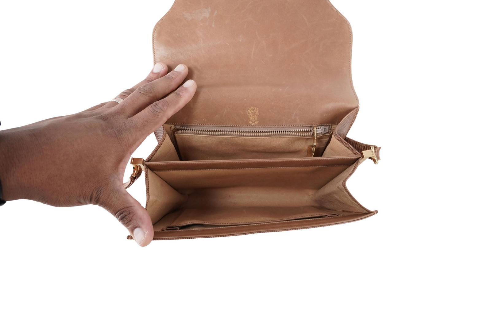 Vintage Gucci Lizard Skin Shoulder Bag - 4