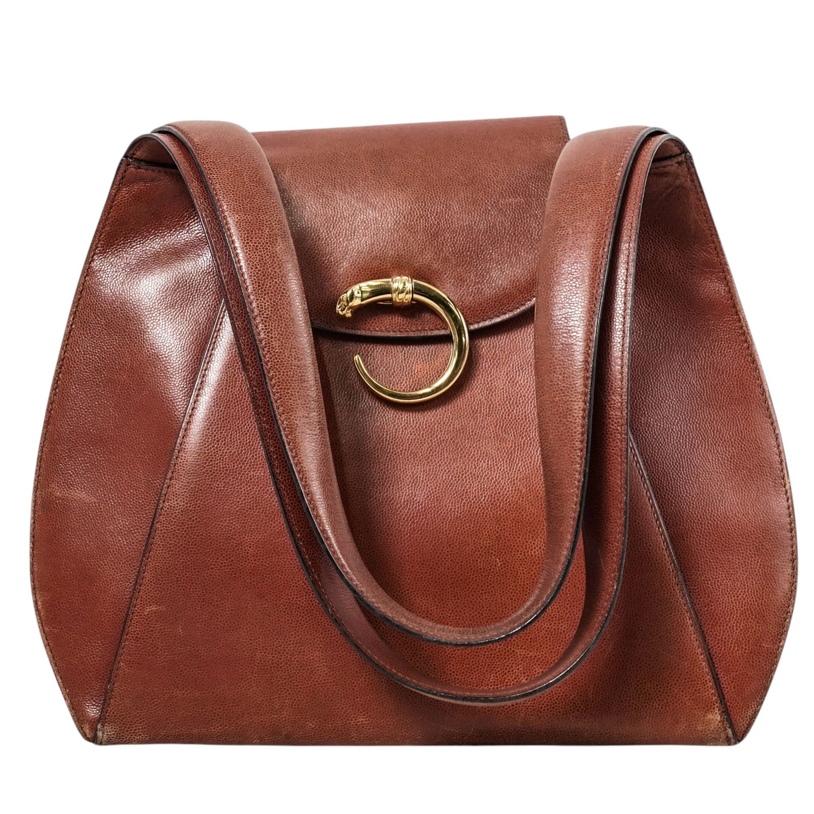 Cartier Panthere Leather Shoulder Bag: Cartier Panthere Leather Shoulder Bag1990. FranceThis vintage Cartier Panthère shoulder bag is crafted from durable, grained calfskin leather with a distinctive "pebbled" texture. The bag features a