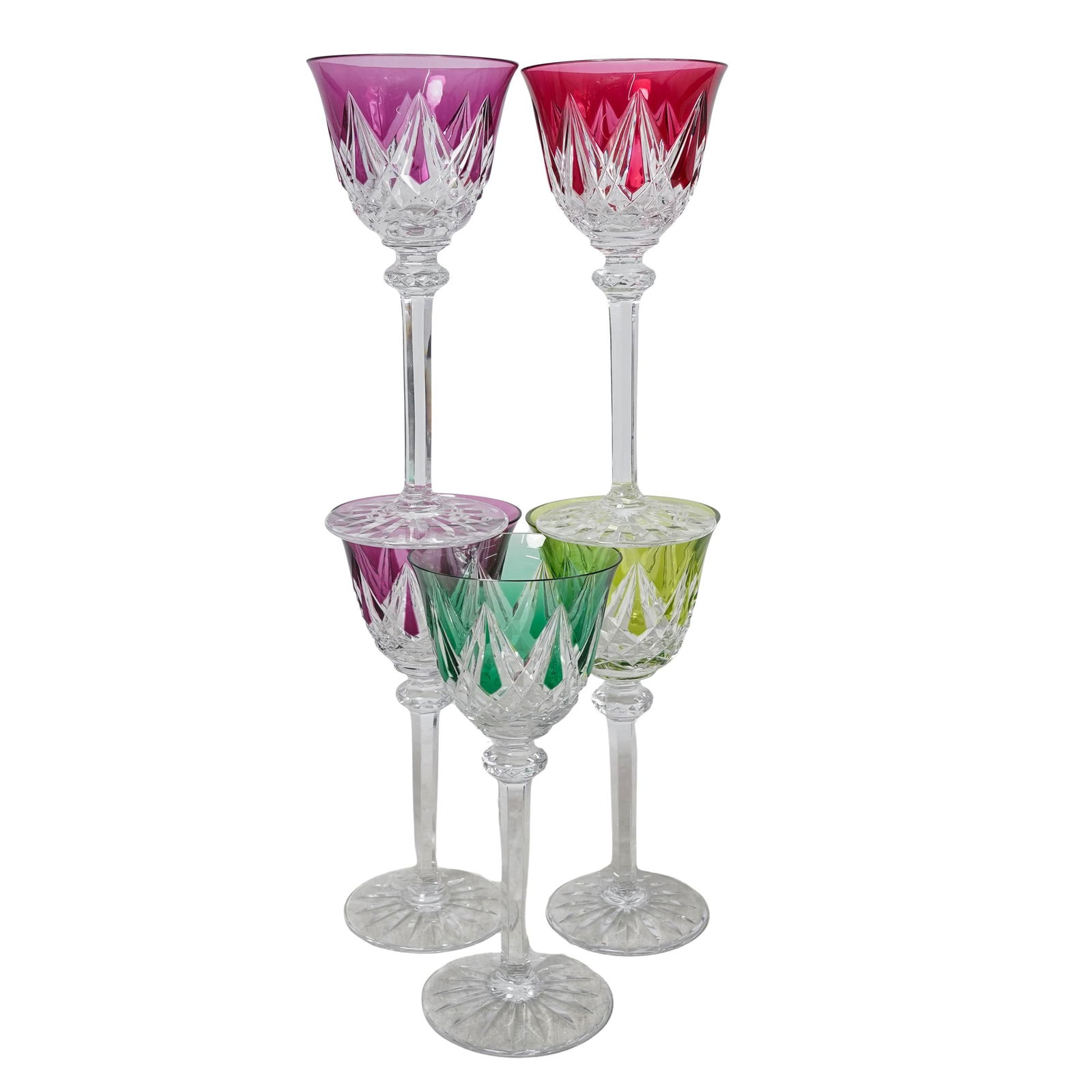 (5 Pc) St Louis Cut Crystal Wine Glasses (1 of 6)