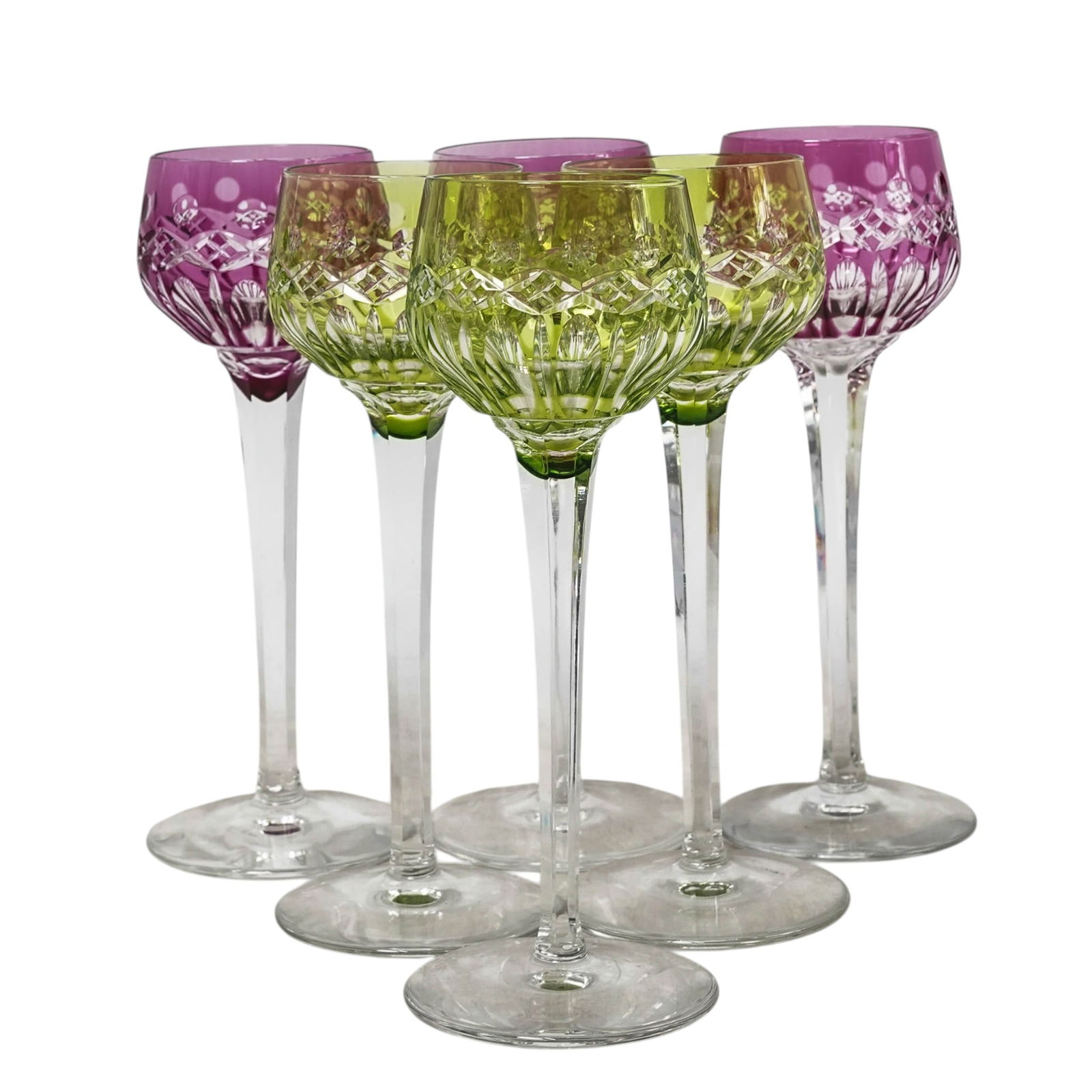 (6 Pc) Saint-Louis Crystal Hock Wine Glasses Set (1 of 3)