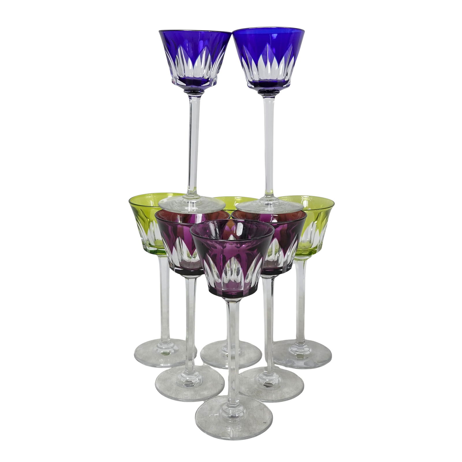 (8 Pc) Baccarat Cut Crystal Rhine Wine Glasses Set (1 of 7)