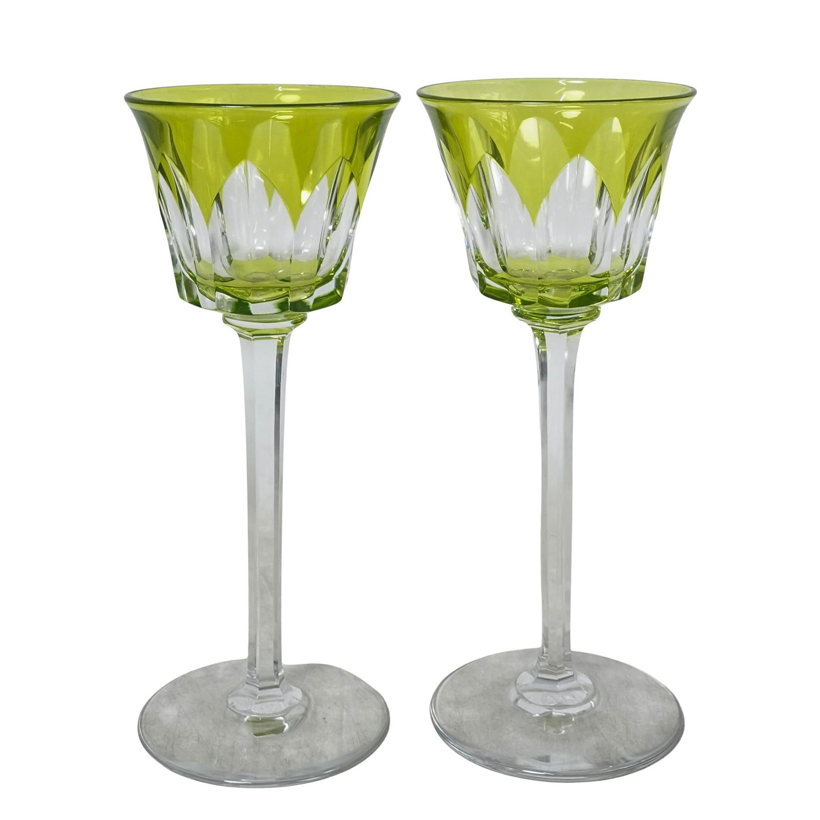 (8 Pc) Baccarat Cut Crystal Rhine Wine Glasses Set - 3