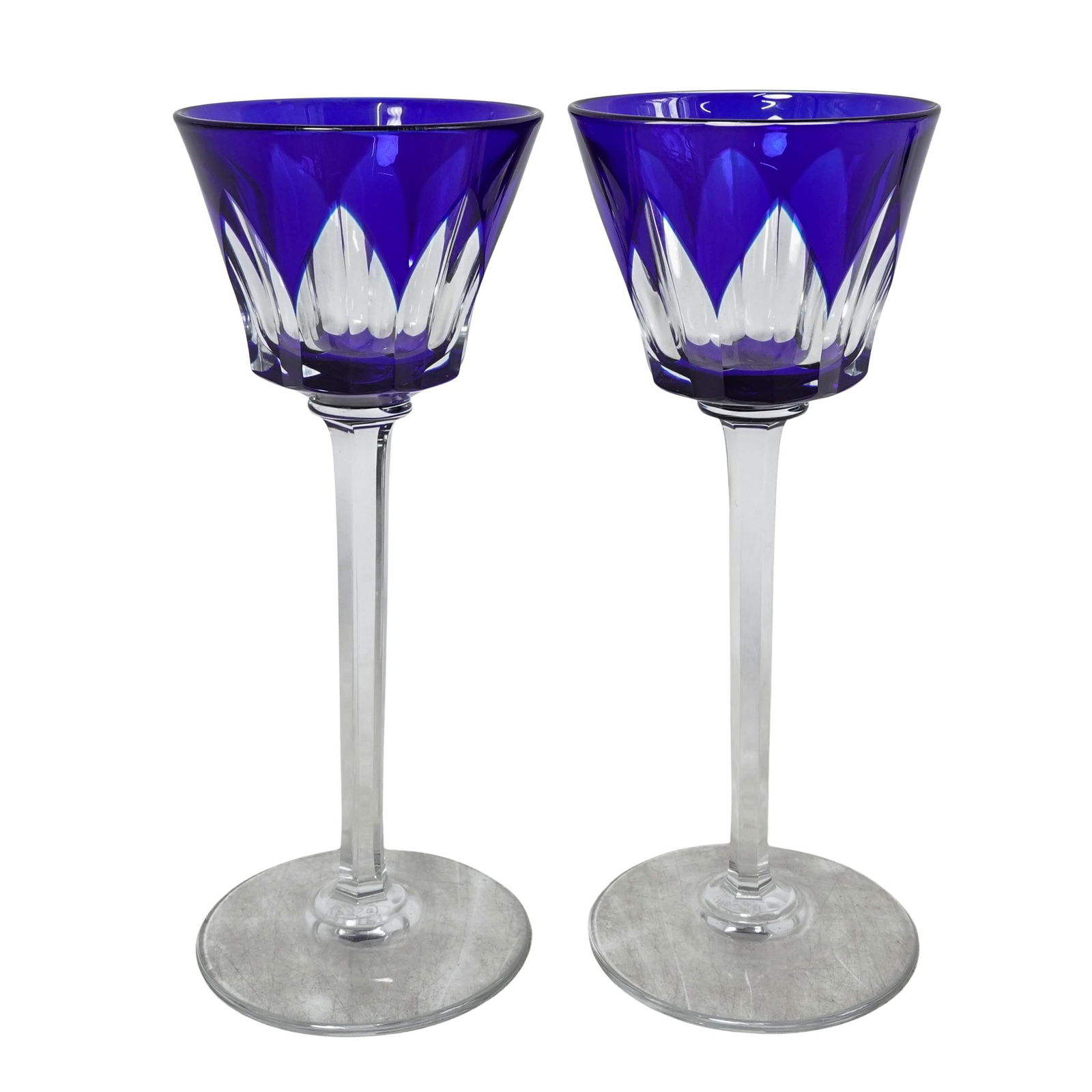 (8 Pc) Baccarat Cut Crystal Rhine Wine Glasses Set - 4