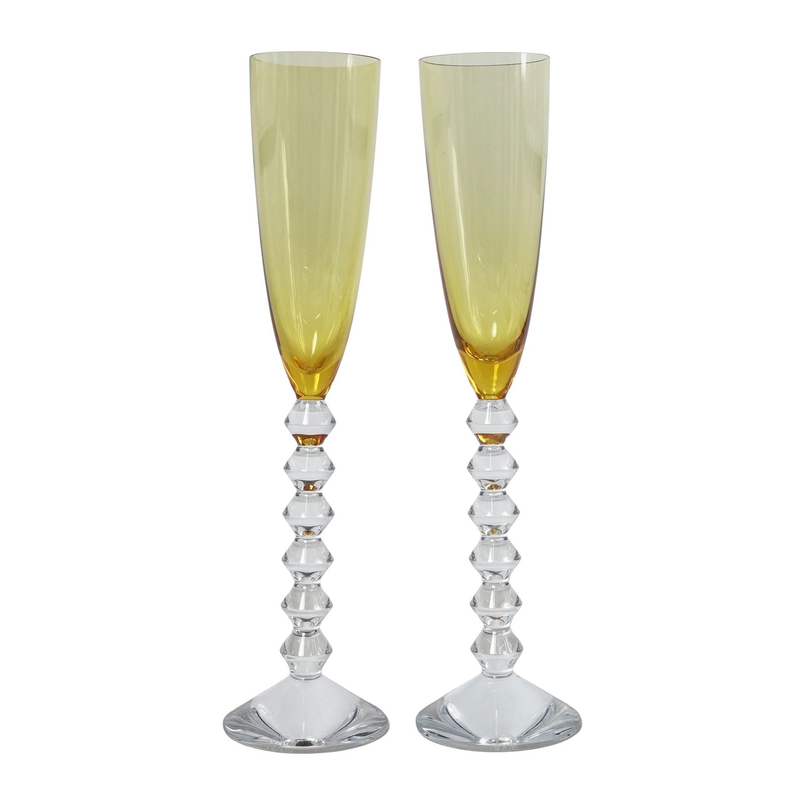 Baccarat x Savinel & Rozé Crystal "Vega Flutissimo" Champagne Flutes: Baccarat x Savinel & Rozé Crystal "Vega Flutissimo" Champagne Flutes20th-21st Cent., FrenchThese luxury champagne flutes are part of the Vega collection, designed for Baccarat by the artistic duo Sav