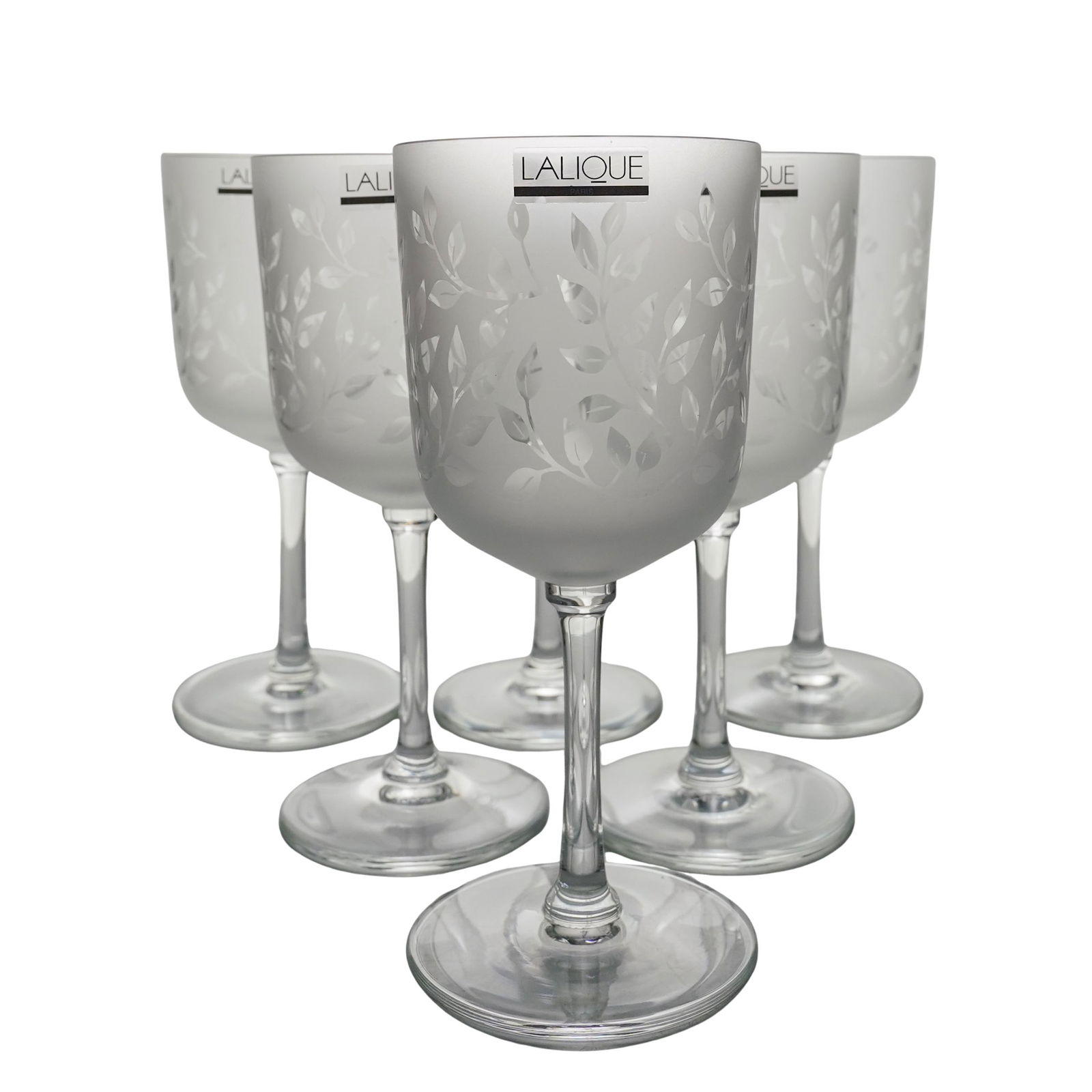 (6 Pc) Lalique "Liane Doree" Crystal Wine Glasses (1 of 6)