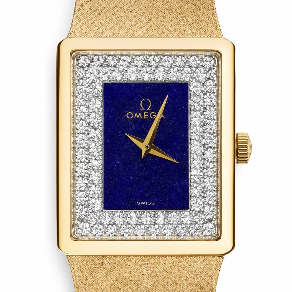 Vintage Omega "De Ville" 14K Gold Diamond & Lapis Dial Watch (1 of 10)