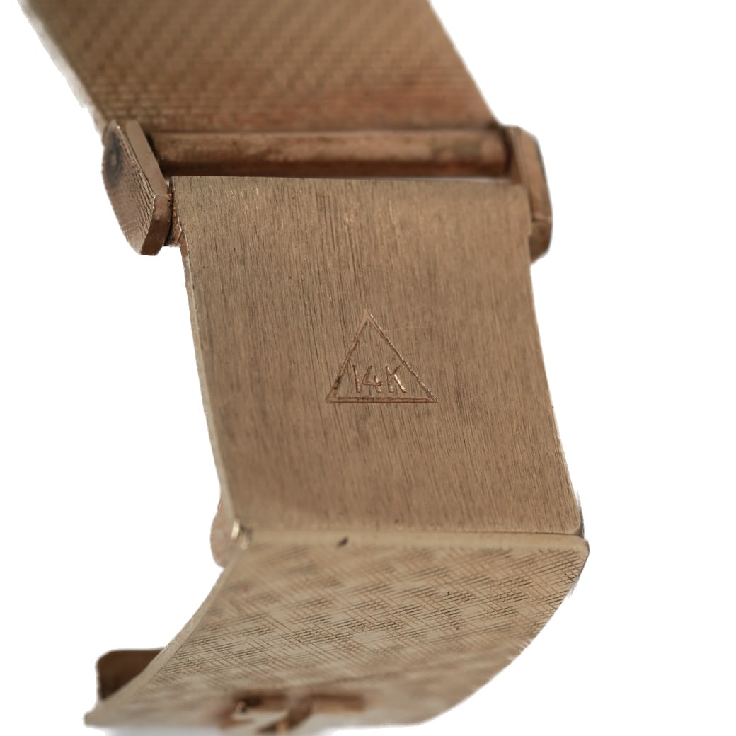 Vintage Omega "De Ville" 14K Gold Diamond & Lapis Dial Watch - 8