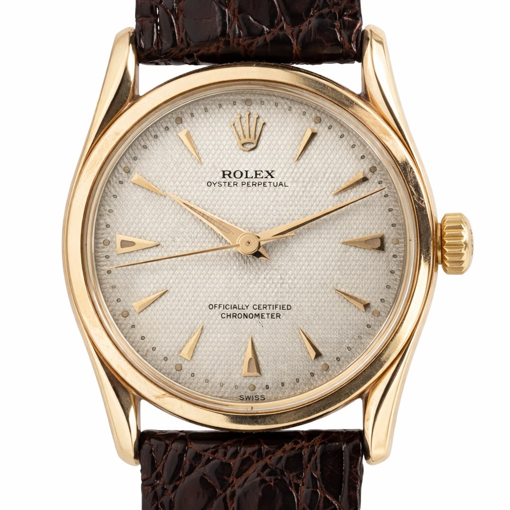 Vintage Rolex Oyster Perpetual 14K Gold Watch REF# 6090 (1 of 7)