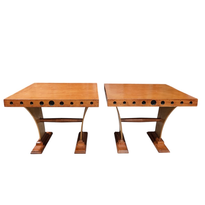 Pair Postmodern Wood End Tables (1 of 6)