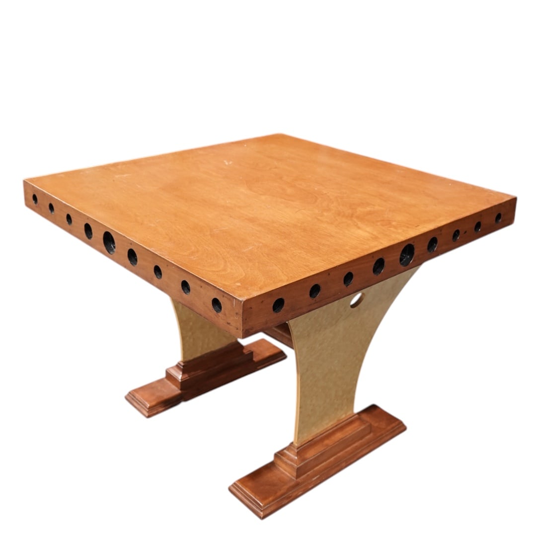 Pair Postmodern Wood End Tables - 3