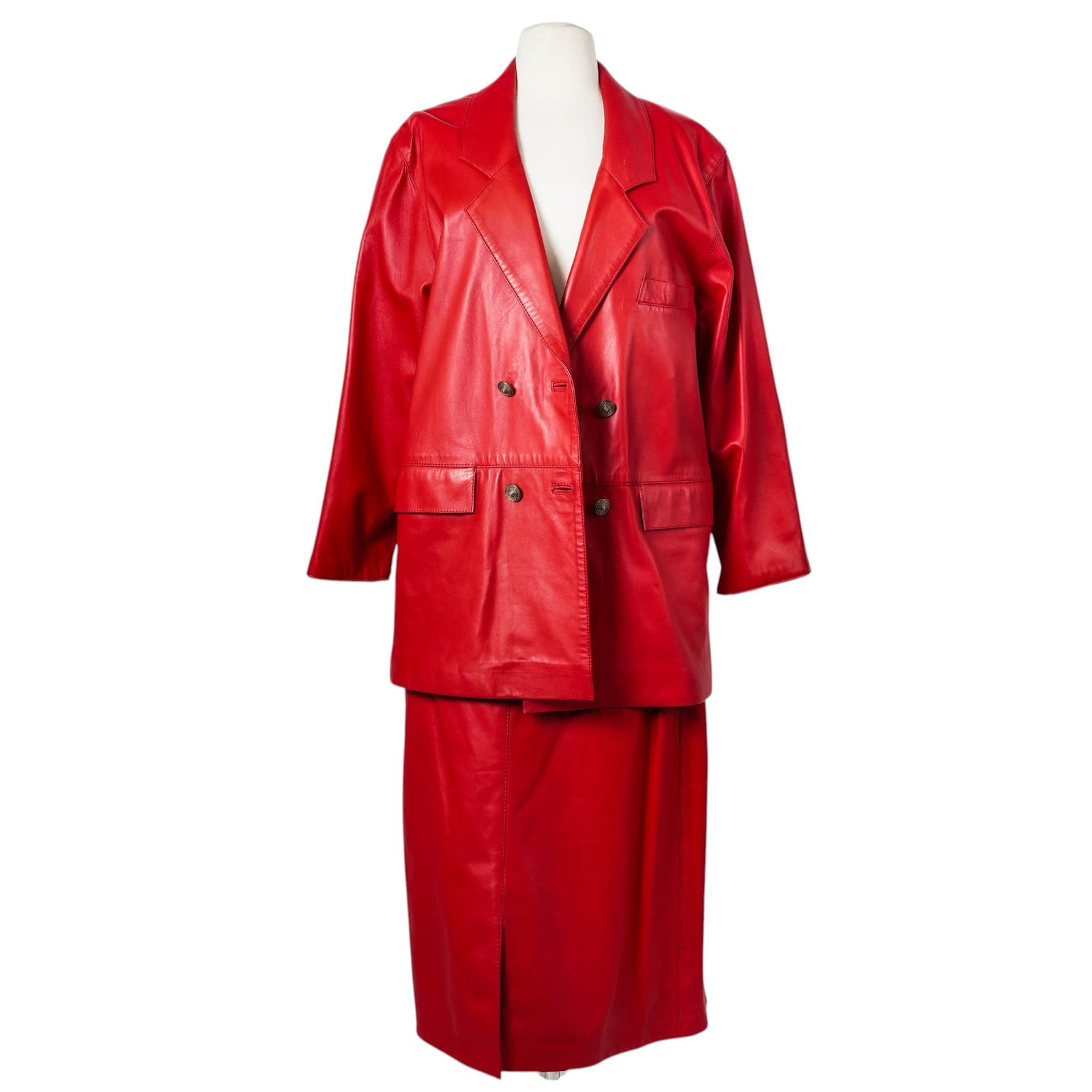 Maus & Hoffman Red Leather Jacket & Skirt (1 of 8)