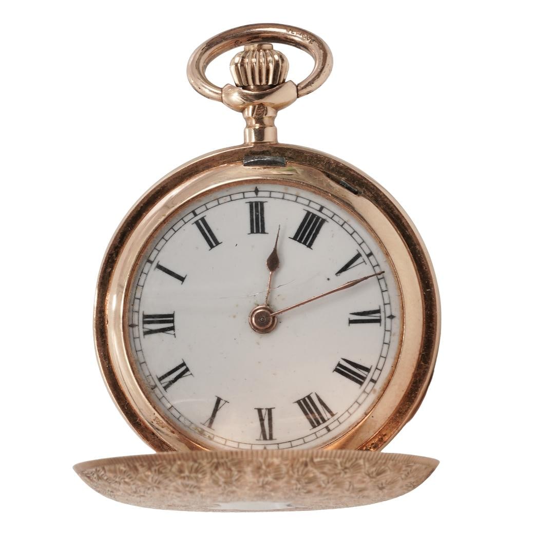 Vintage Swiss 14K Gold Cylinder Pocket Watch (1 of 6)