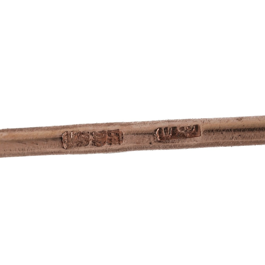 Imperial Faberge Era 14K Gold Diamond & Nephrite Leaf Brooch - 6