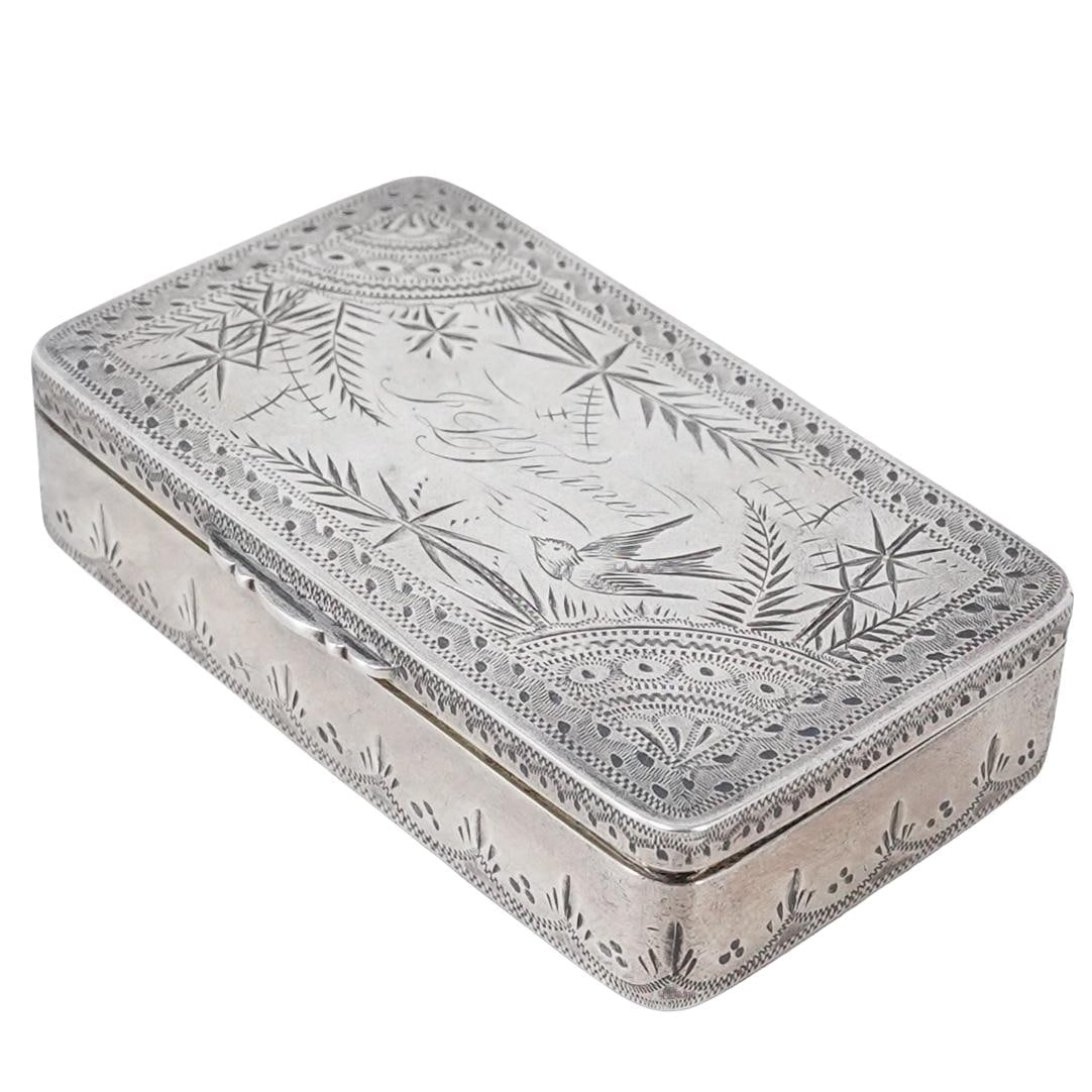 Antique Sterling Silver Snuff Box (1 of 7)