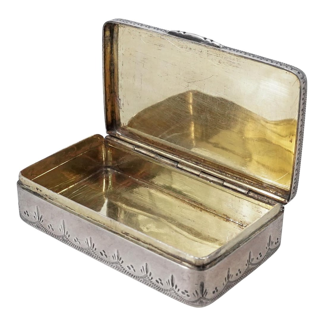 Antique Sterling Silver Snuff Box - 2