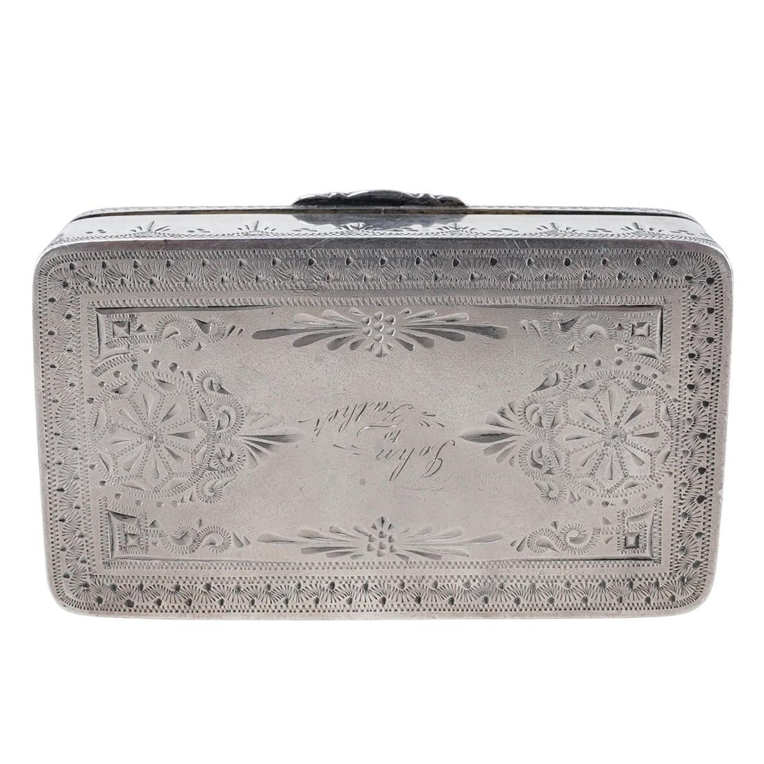Antique Sterling Silver Snuff Box - 3