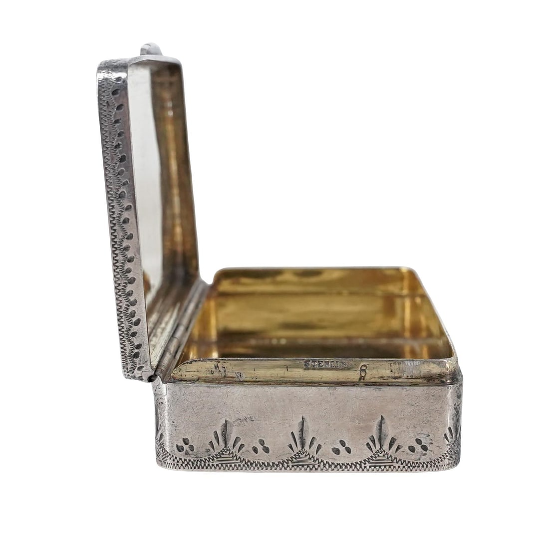 Antique Sterling Silver Snuff Box - 5