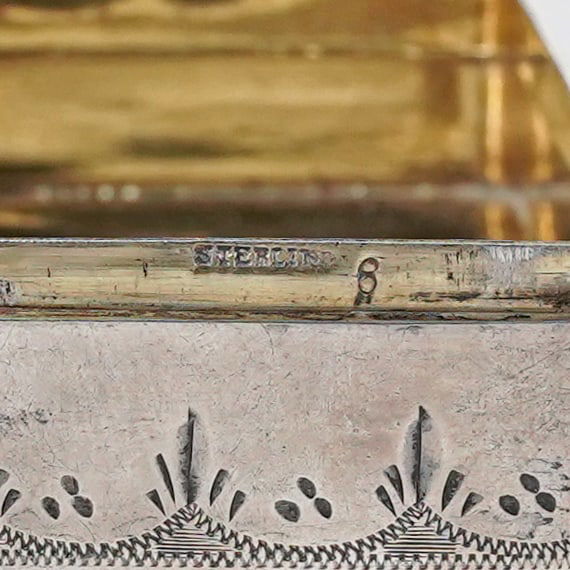 Antique Sterling Silver Snuff Box - 6