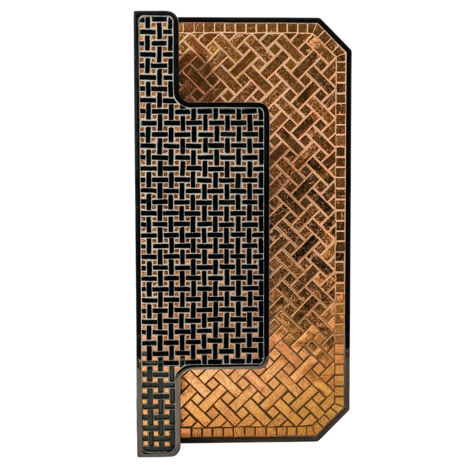 SICIS "Coco" Mosaic Door Handle: SICIS "Coco" Mosaic Door Handle21st century, ItalianSICIS "Coco" mosaic door handle. Gold tone mosaic, aluminum alloy with a gunmetal finish.L 15.75" x W 8"