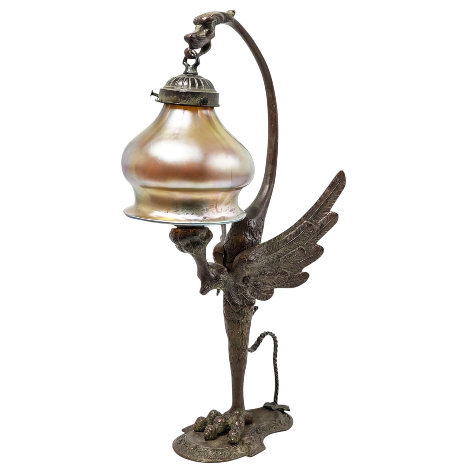 Art Nouveau Bronze Mythical Desk Lamp (1 of 8)