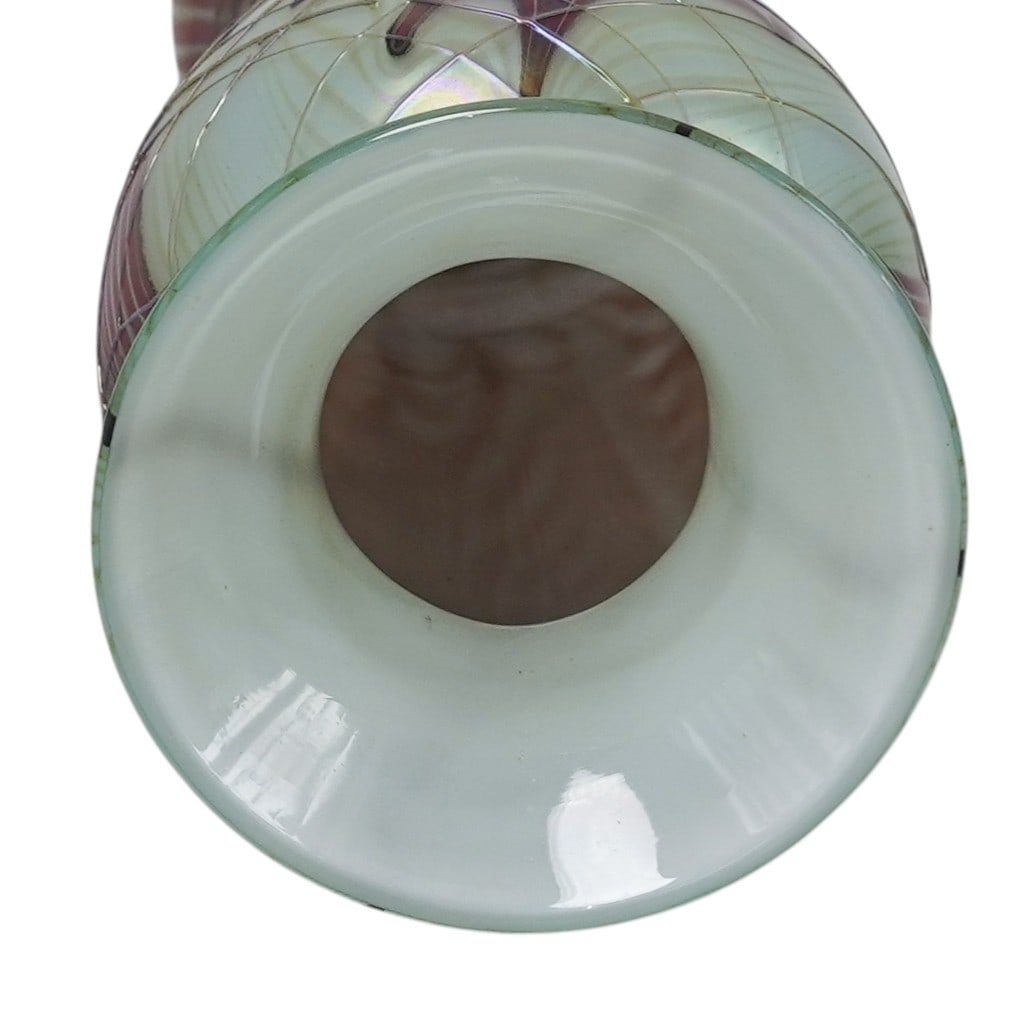 Pulled Feather Studio Art Glass Vase - 3