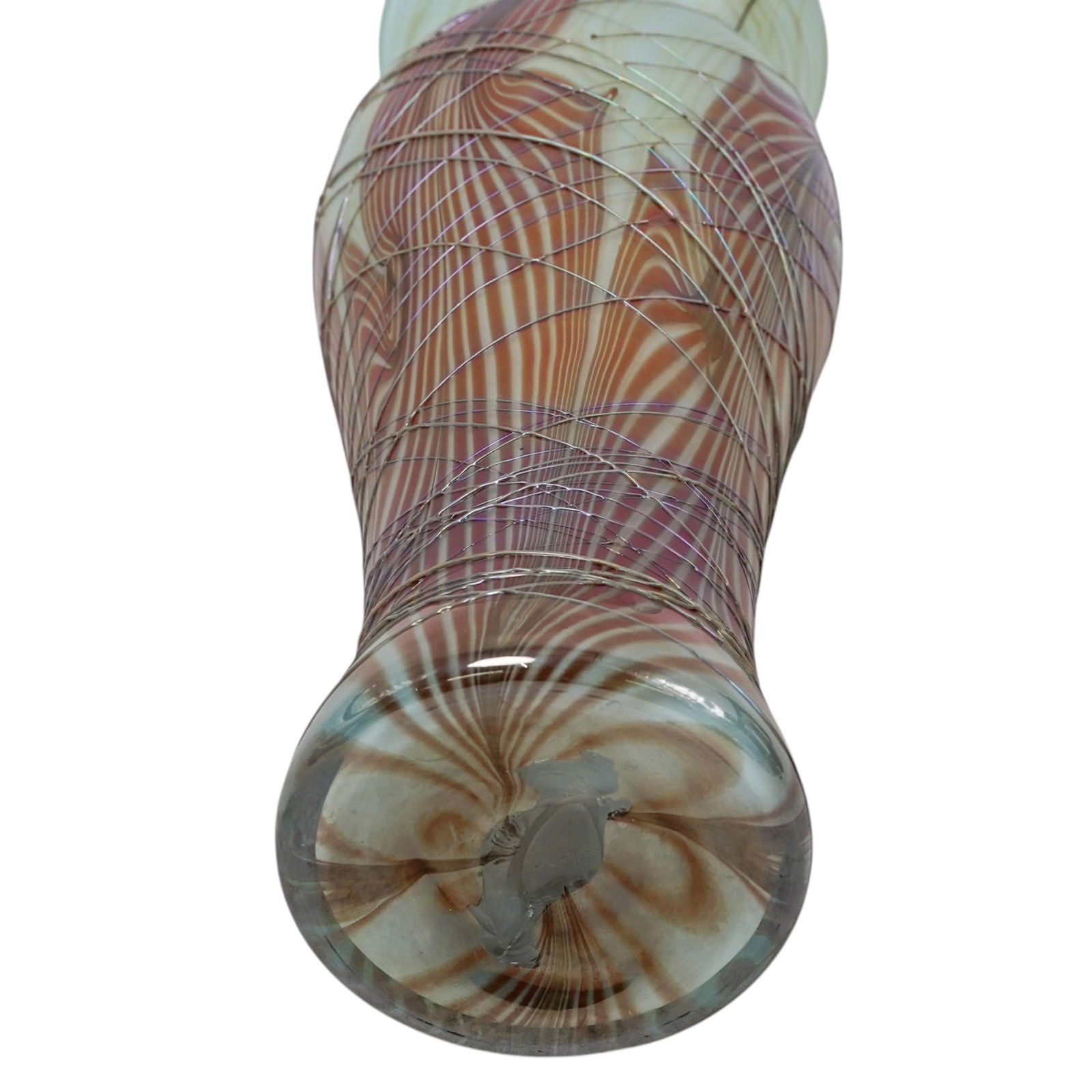 Pulled Feather Studio Art Glass Vase - 5