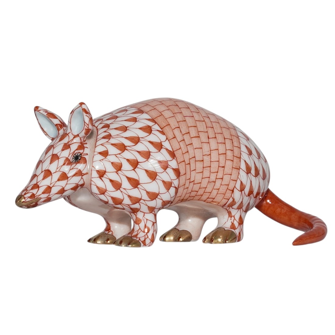 Herend Porcelain "Armadillo" Fishnet Figurine (1 of 6)
