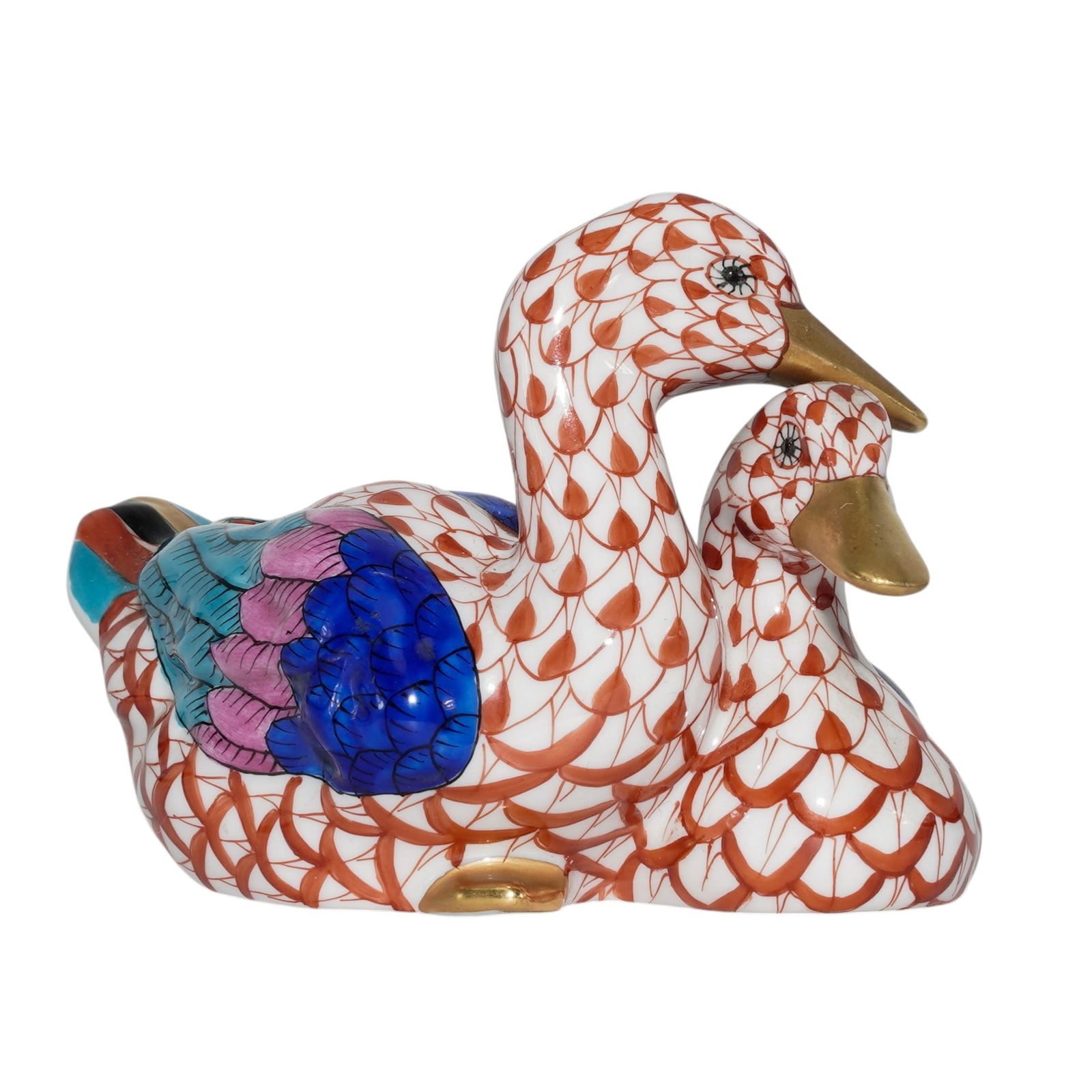 Herend Porcelain "Pair Of Ducks" Porcelain Sculpture (1 of 5)