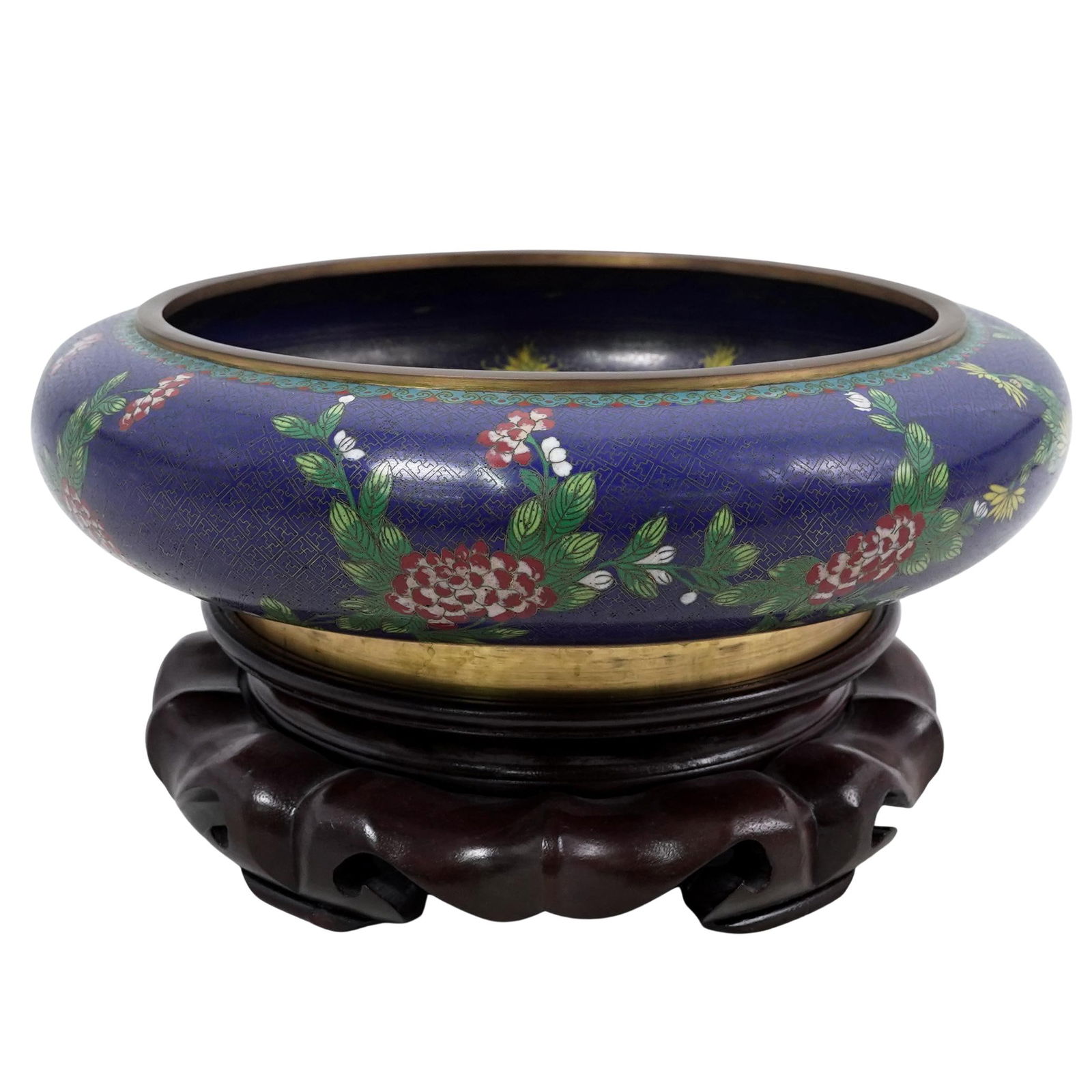 Signed Chinese Floral Cloisonne Jardiniere (1 of 9)