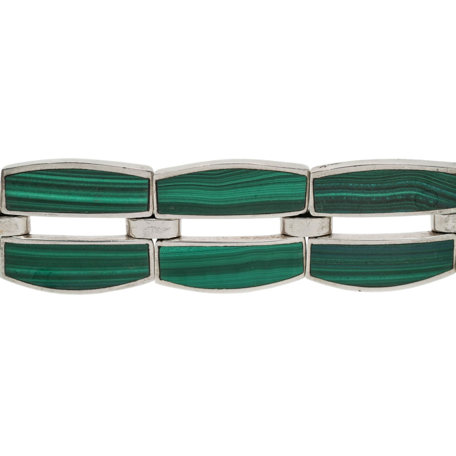 (3 Pcs) Sterling Silver & Hardstone Link Bracelets - 10