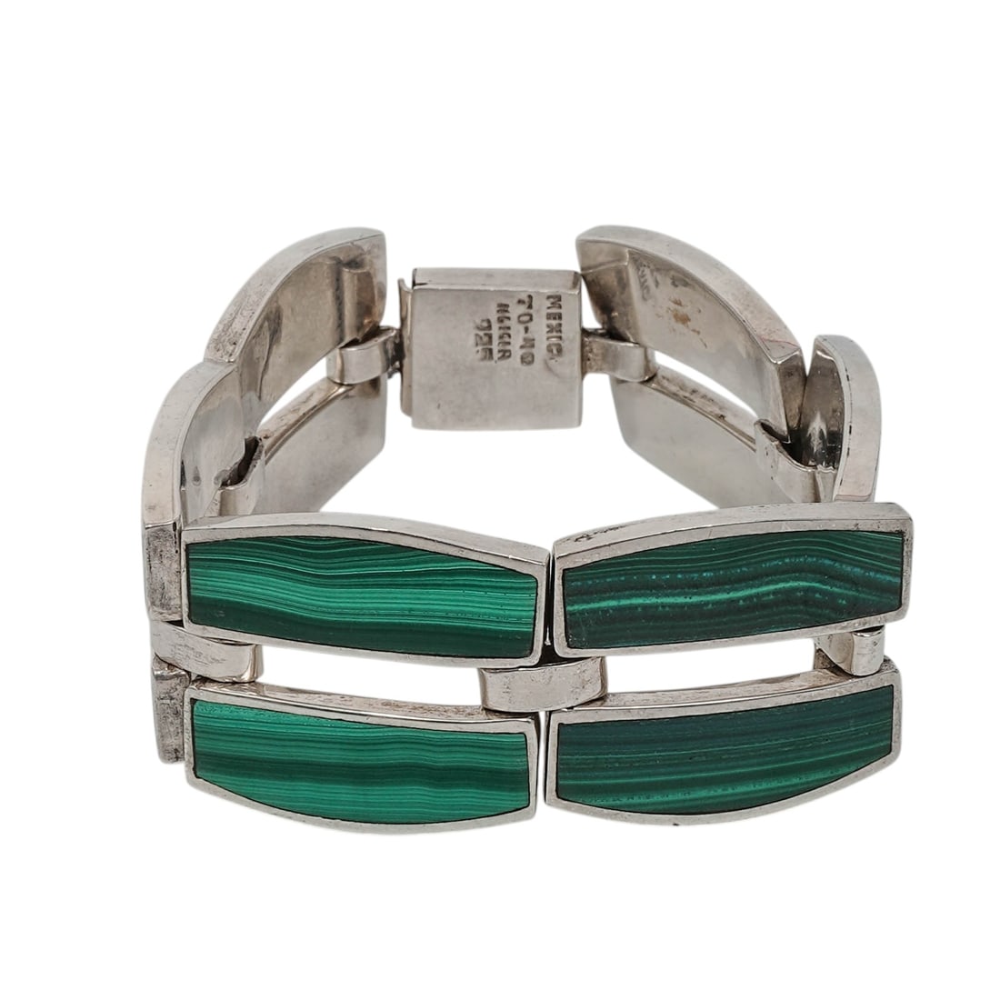 (3 Pcs) Sterling Silver & Hardstone Link Bracelets - 4