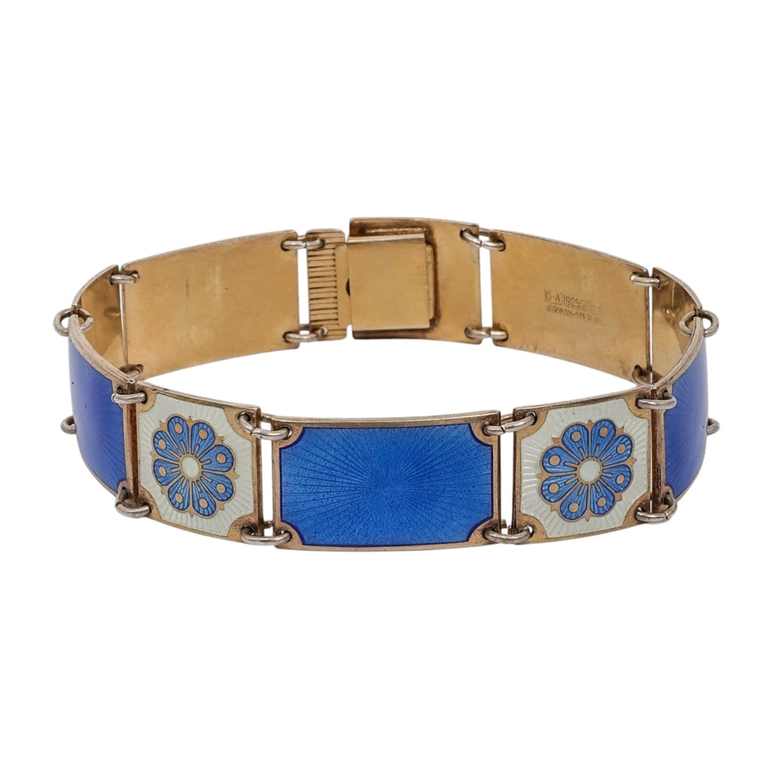 David Andersen Sterling Silver Guilloche Enamel Bracelet (1 of 9)