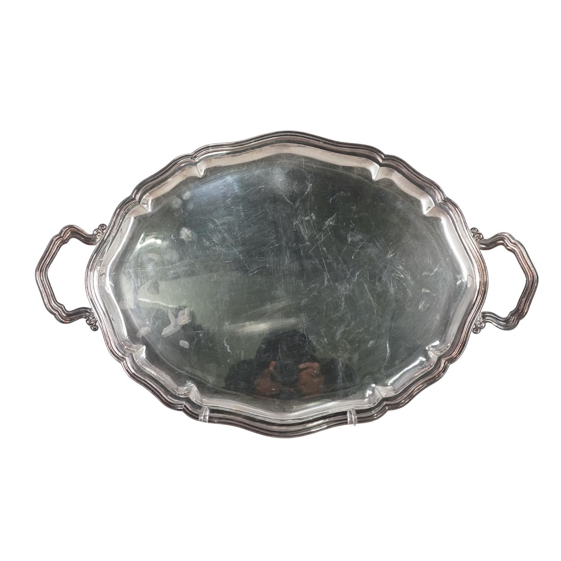 Antique 800 Silver Serving Tray - 2