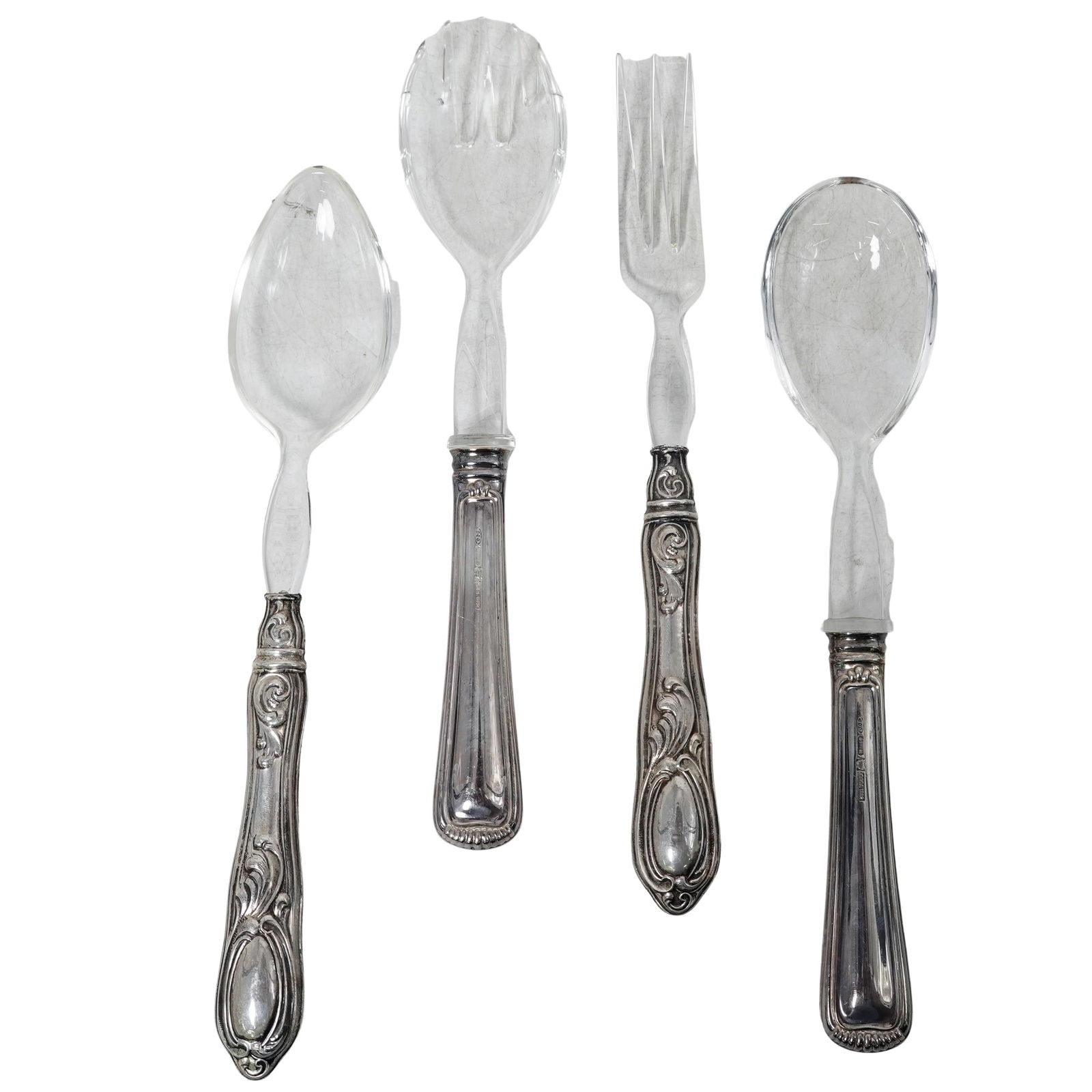 (4 Pc) 800 Silver Handled Serving Flatware (1 of 5)