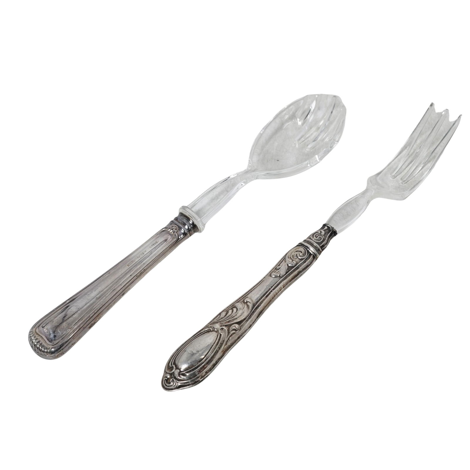 (4 Pc) 800 Silver Handled Serving Flatware - 2