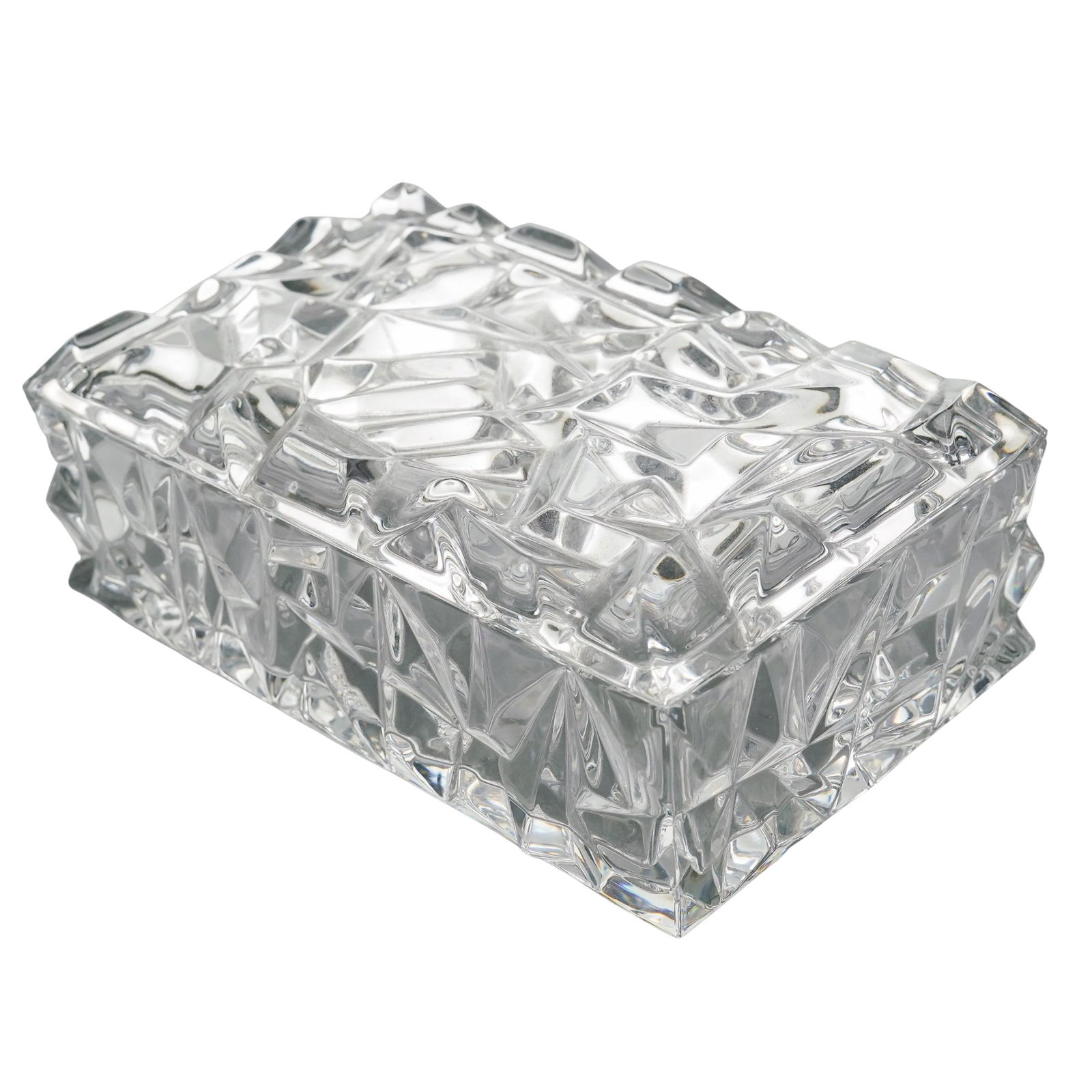 Tiffany & Co. "Rock Cut" Crystal Jewelry Box: Tiffany & Co. "Rock Cut" Crystal Jewelry Box 20th century, Germany A signature piece from luxury brand's crystal collection. Part of the popular Rock Cut pattern, this rectangular box features deep,