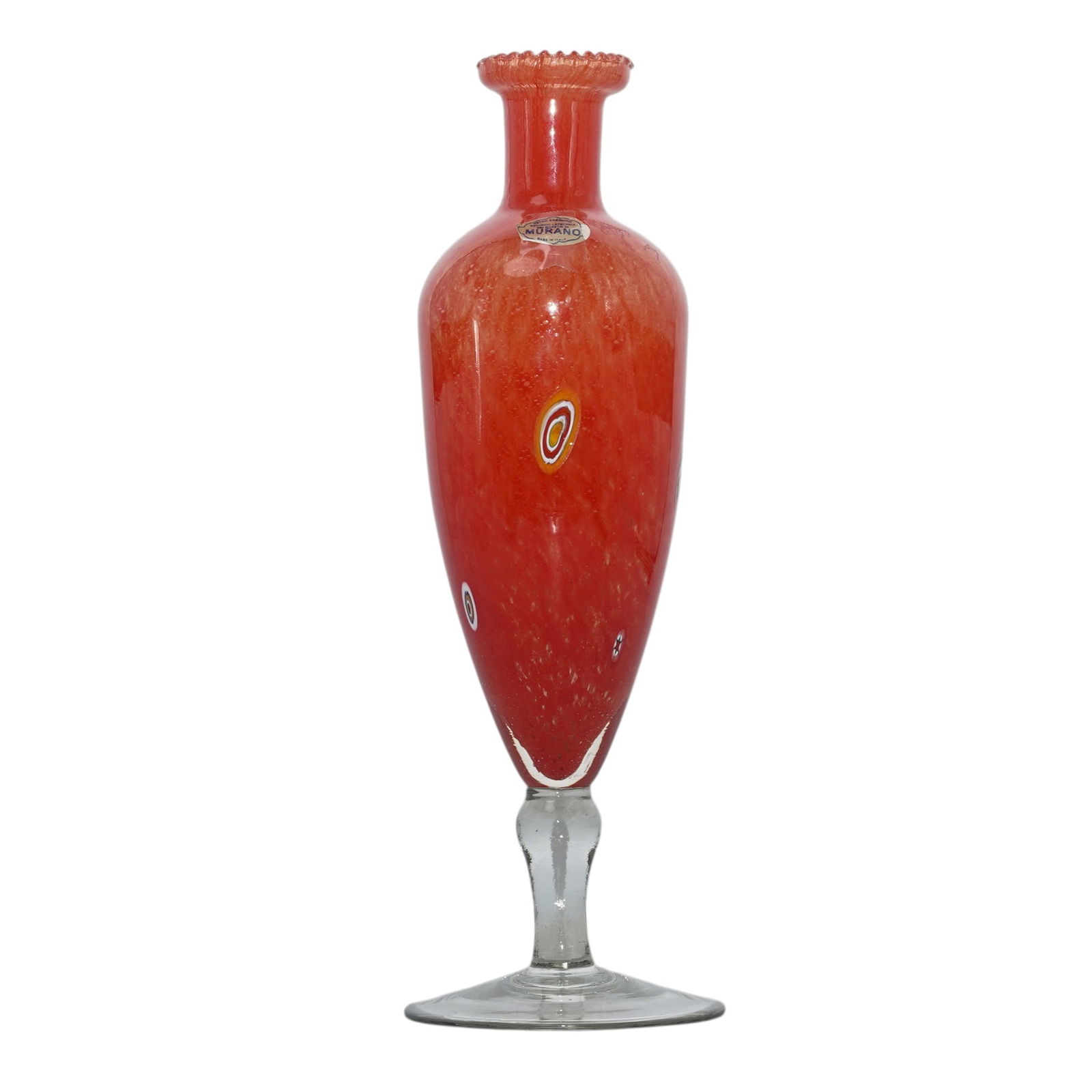 Murano Art Glass Vase with Millefiori Inclusions (1 of 5)