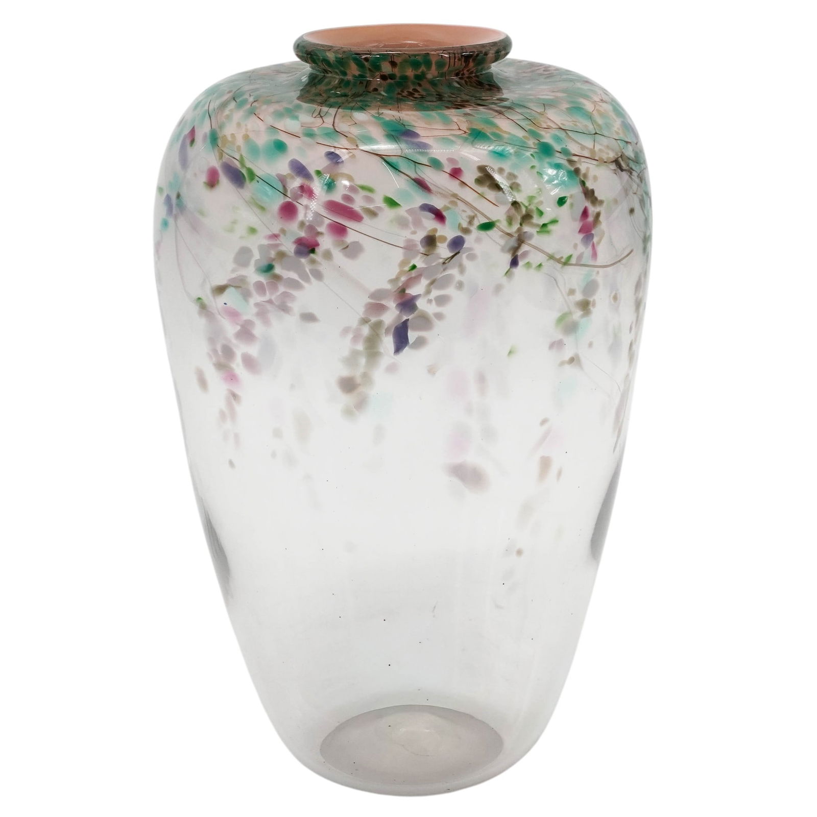 Lotton Gazebo Gallery "Hanging Garden Series" Large Art Glass Vase: Lotton Gazebo Gallery "Hanging Garden Series" Large Art Glass Vase20th century, USASigned "Hanging Garden Series" and "Lotton Gazebo Gallery". The "Hanging Garden series" features floral motifs, with