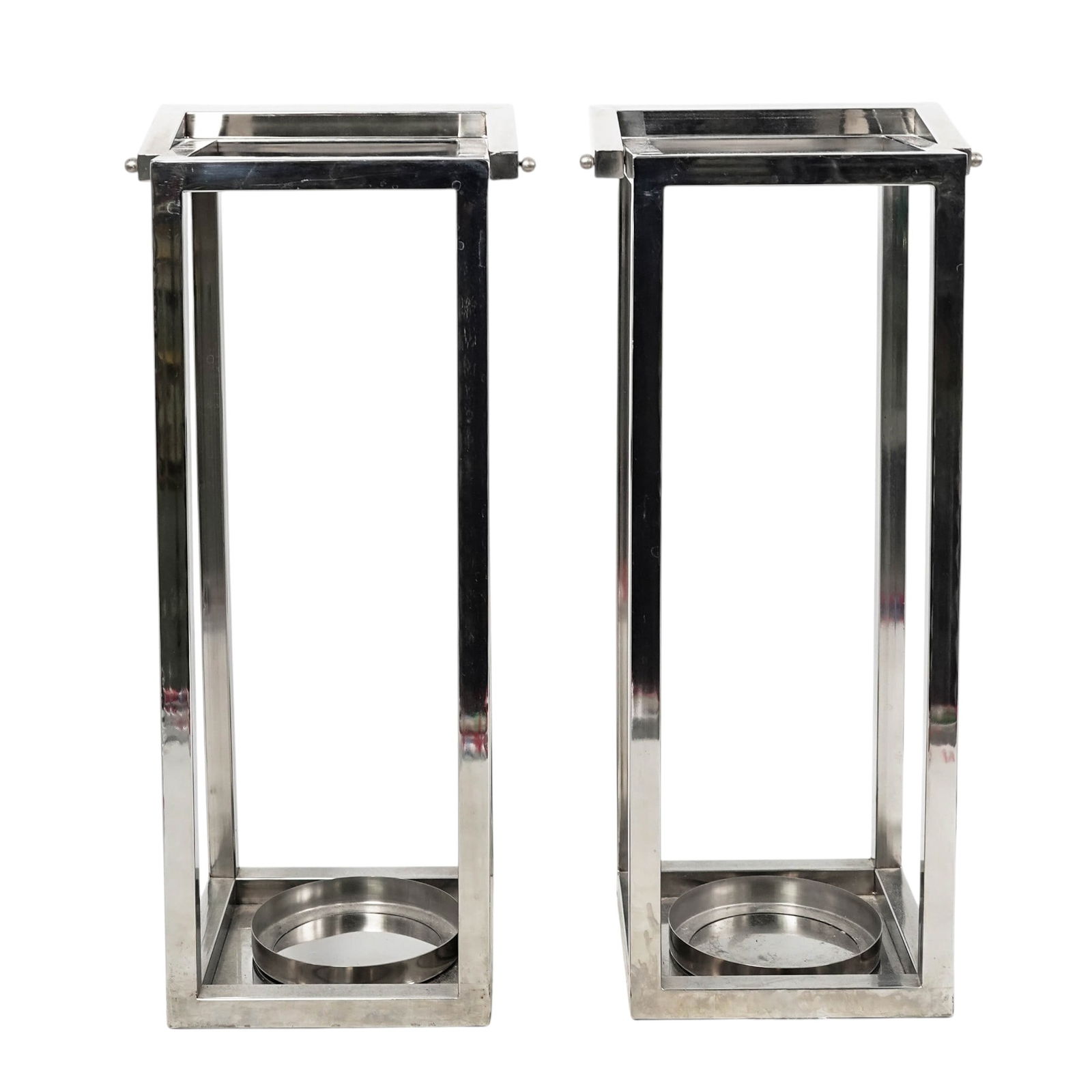 Pair of Stainless Steel Lanterns (1 of 7)