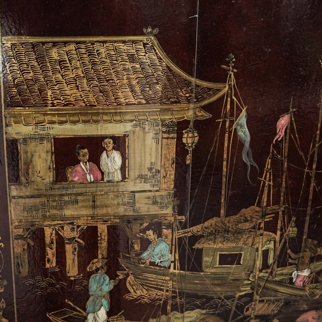 Large Chinese Export Lacquered Panel - 3