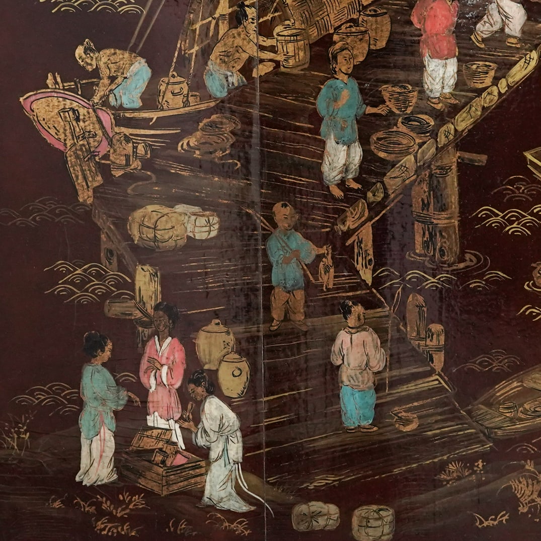 Large Chinese Export Lacquered Panel - 4