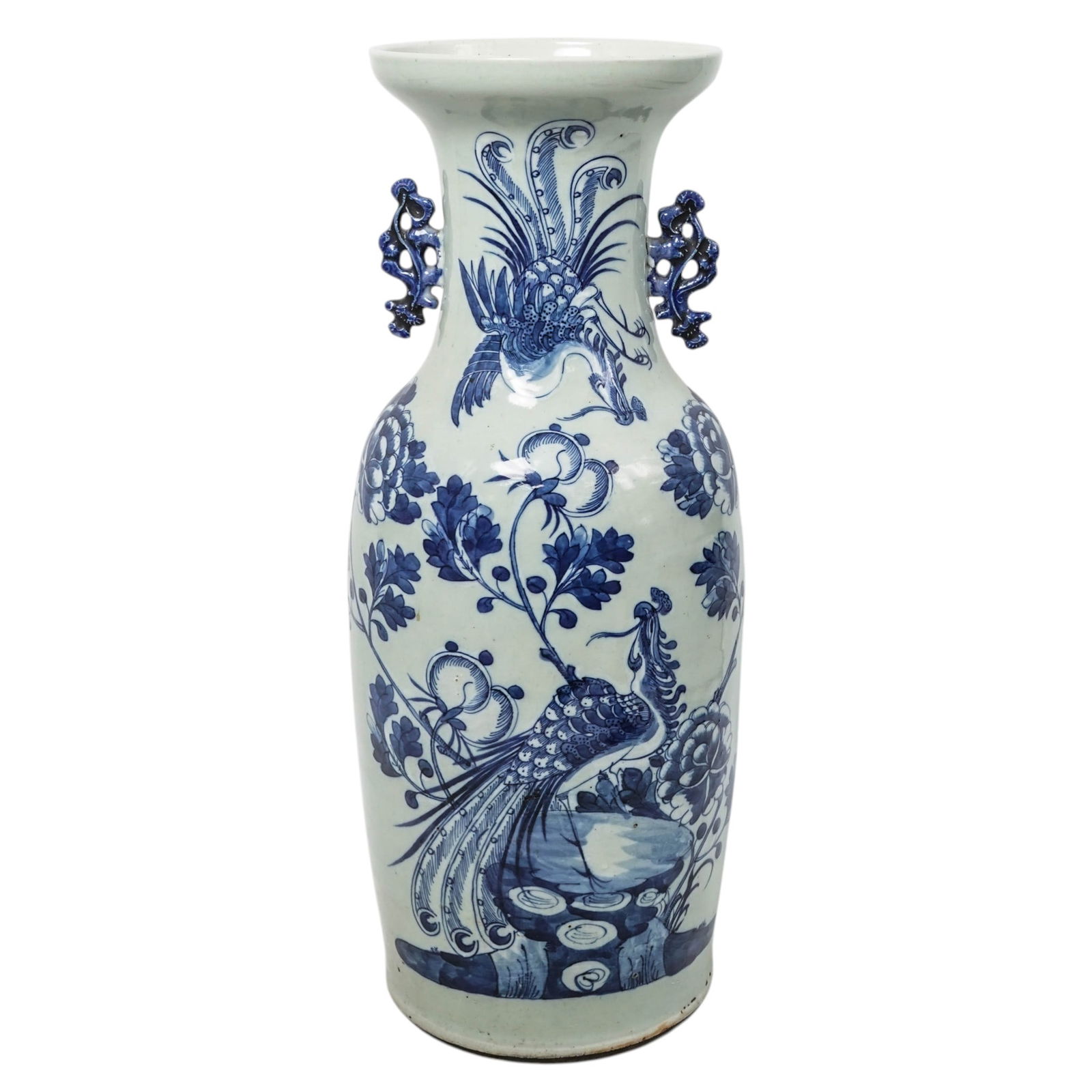 Antique Chinese Blue & White 'Fenghuang" Porcelain Vase (1 of 7)