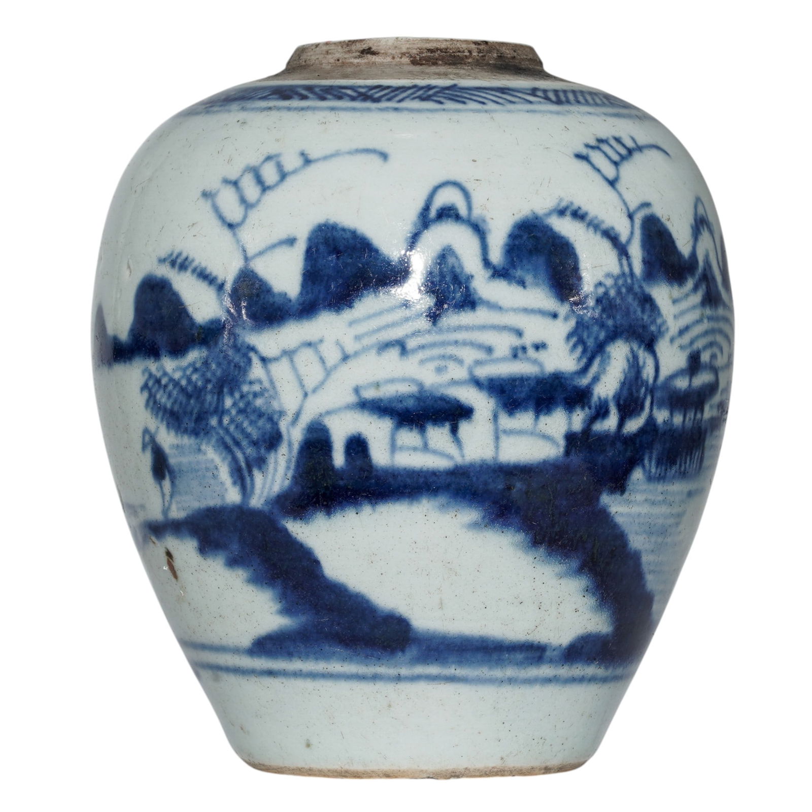 Antique Chinese Blue & White Porcelain Jar (1 of 6)