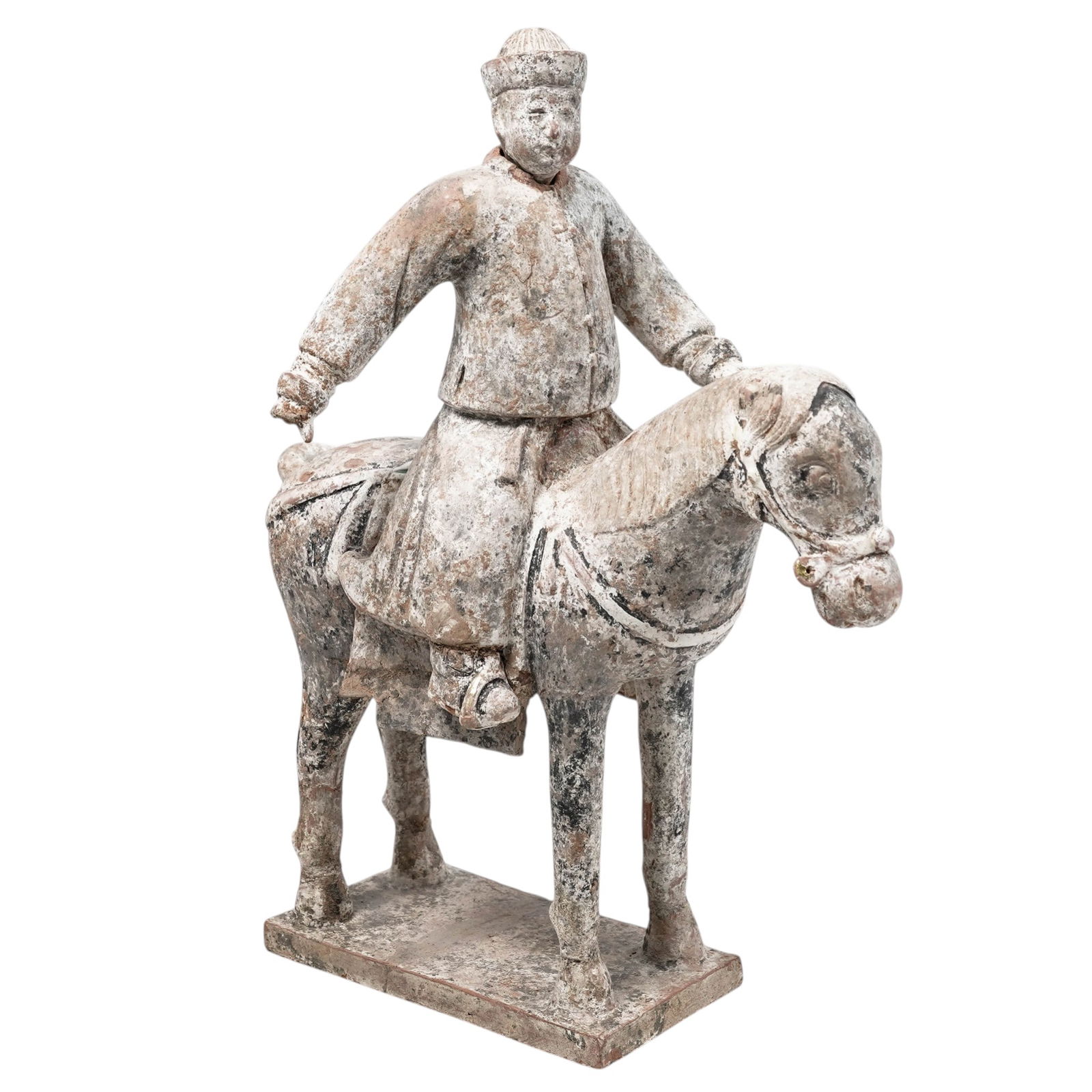 Chinese Ming Dynasty Pottery Horse Rider Tomb Attendant (1 of 6)