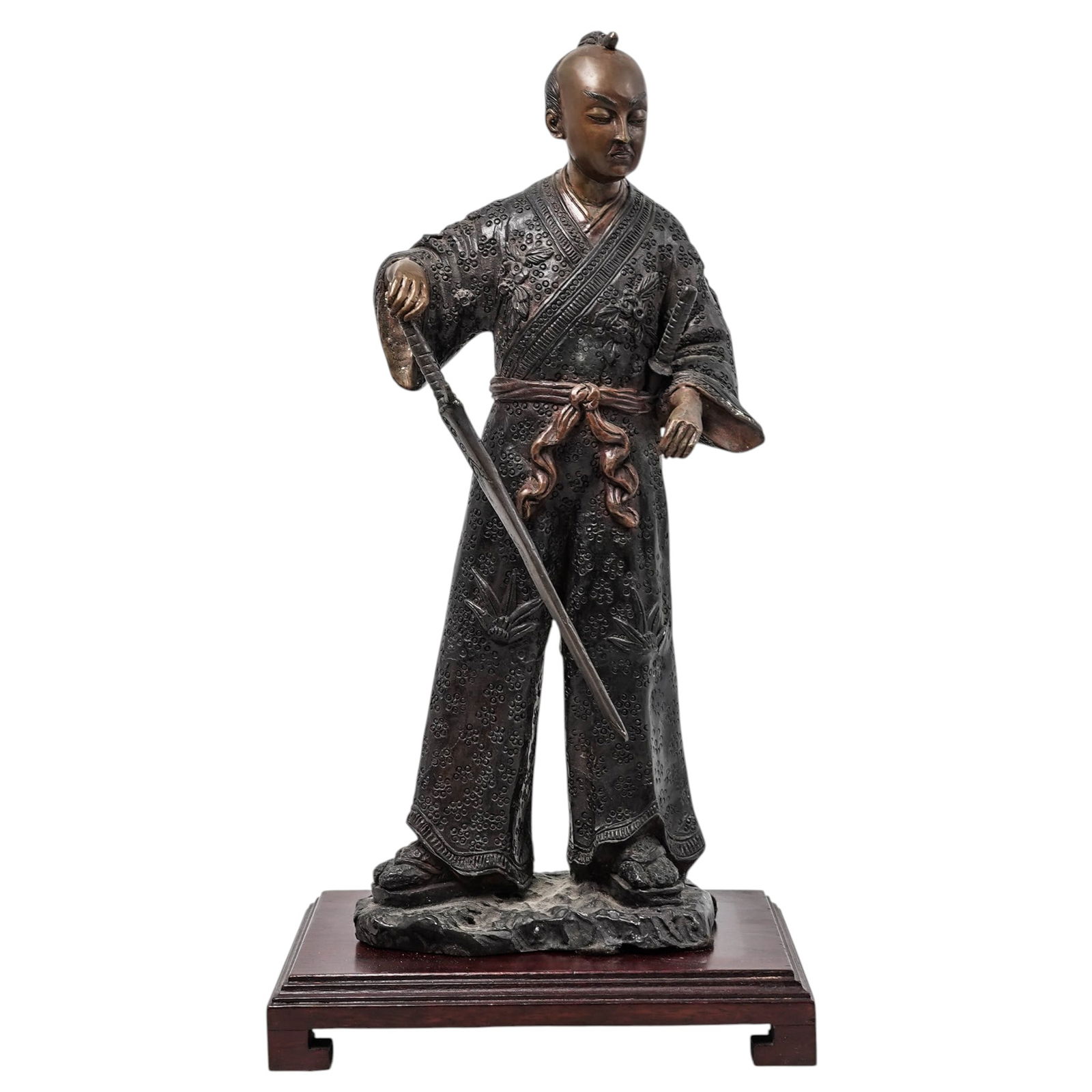 Japanese Bronze Samurai Sculpture (1 of 6)